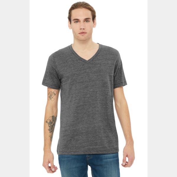 Unisex Textured Jersey V Neck Tee Thumbnail