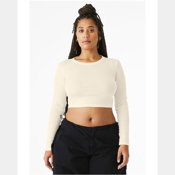 Ladies' Micro Ribbed Long Sleeve Baby T-Shirt Thumbnail