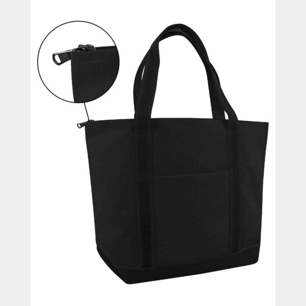 Zippered XL Cotton Canvas Resort Tote Thumbnail
