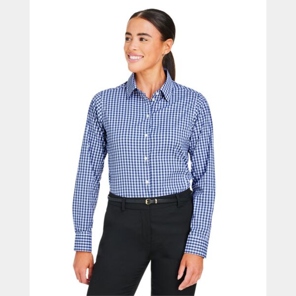 CrownLux Performance® Ladies' Gingham Shirt Thumbnail