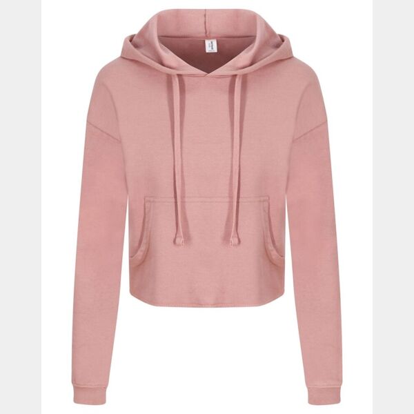 Women's Girlie Cropped Hooded Fleece with Pocket Thumbnail