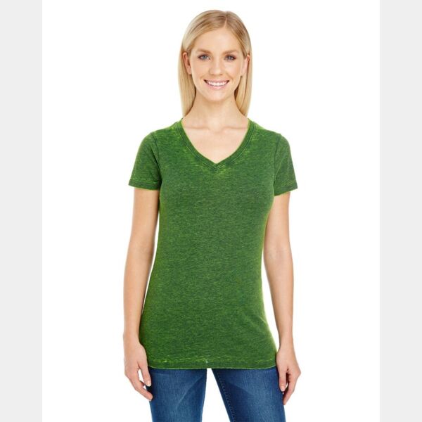 Women's Cross Dye V-Neck T-Shirt Thumbnail