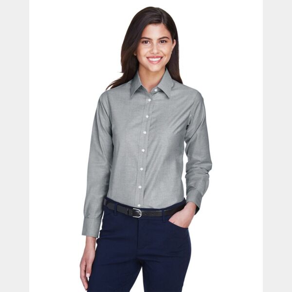 Women's Long Sleeve Oxford Dress Shirt Thumbnail