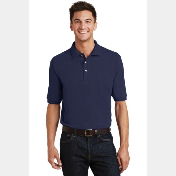 Heavyweight Cotton Pique Polo with Pocket Thumbnail
