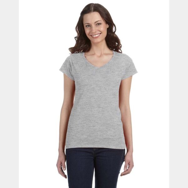 Ladies' SoftStyle® Fitted V-Neck T-Shirt Thumbnail