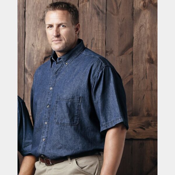 Men's Tall Denim Short Sleeve Shirt Thumbnail