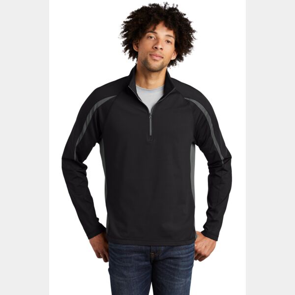 Sport Wick ® Stretch 1/4 Zip Colorblock Pullover Thumbnail