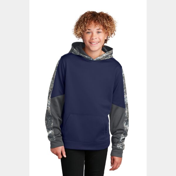 Youth Sport Wick ® Mineral Freeze Fleece Colorblock Hooded Pullover Thumbnail