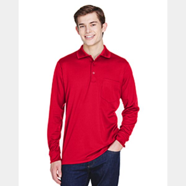 Adult Pinnacle Performance Long-Sleeve Piqué Polo with Pocket Thumbnail