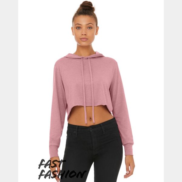Women’s Triblend Crop Long Sleeve Hoodie Thumbnail