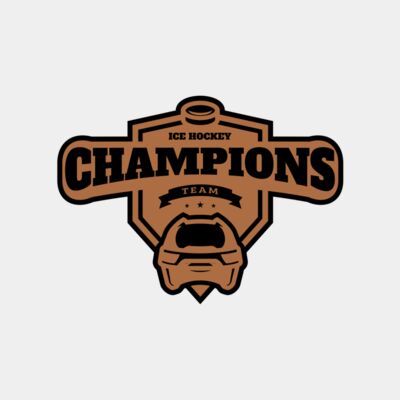Champions Team Ice Hockey logo template Thumbnail
