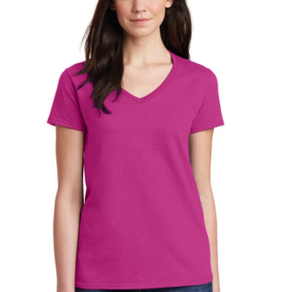 Ladies Heavy Cotton ™ 100% Cotton V Neck T Shirt Thumbnail