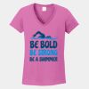 Ladies Heavy Cotton ™ 100% Cotton V Neck T Shirt Thumbnail